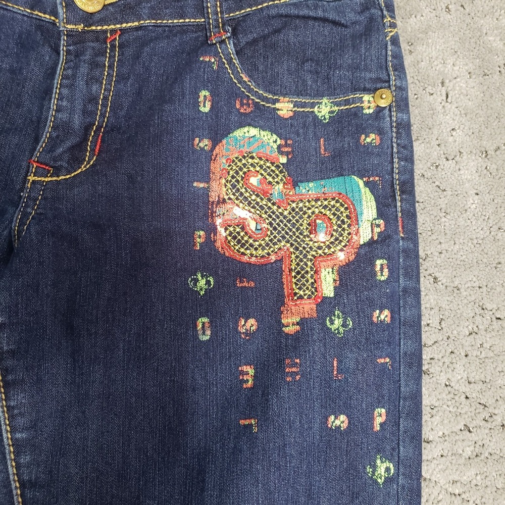 Southpole Jeans Womens 9 Blue Denim Low Rise Straight Leg Hip Hop Streetwear - Picture 2 of 7